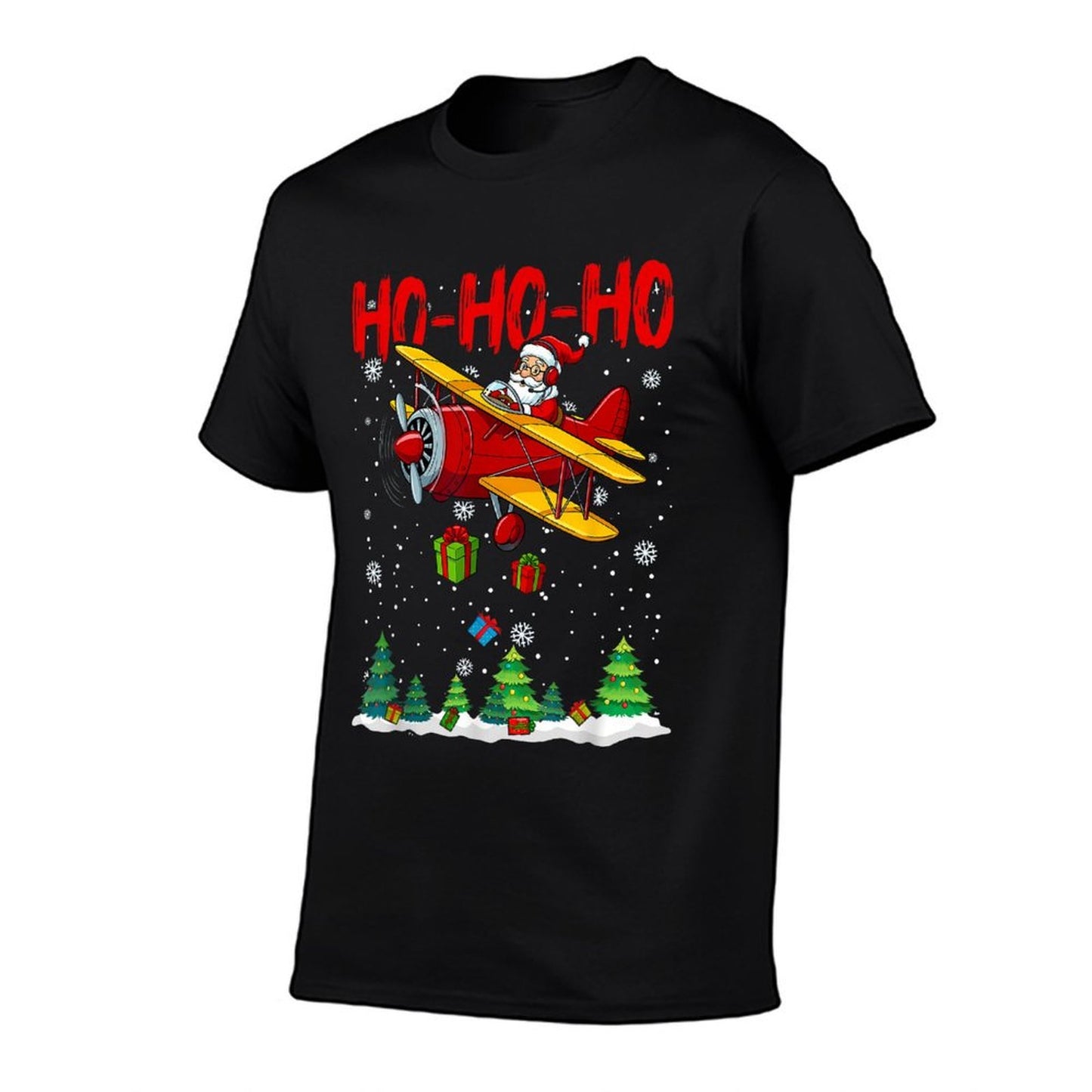 Christmas Santa Claus Pilot Flying Airplane  Soft T-Shirt