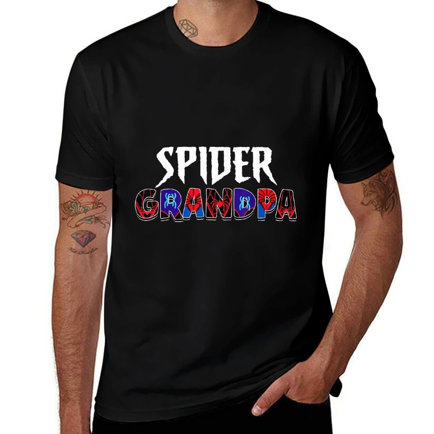 Birthday Party Spider Outfit Spider Grandpa Mens  Lightweight T-Shirt