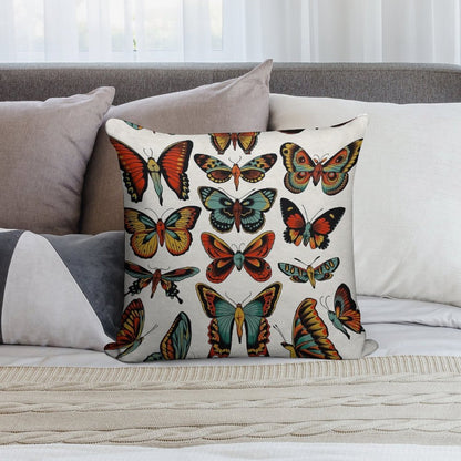 Butterflies Traditional Tattoo Flash Soft Skin-Friendly Throw Pillow