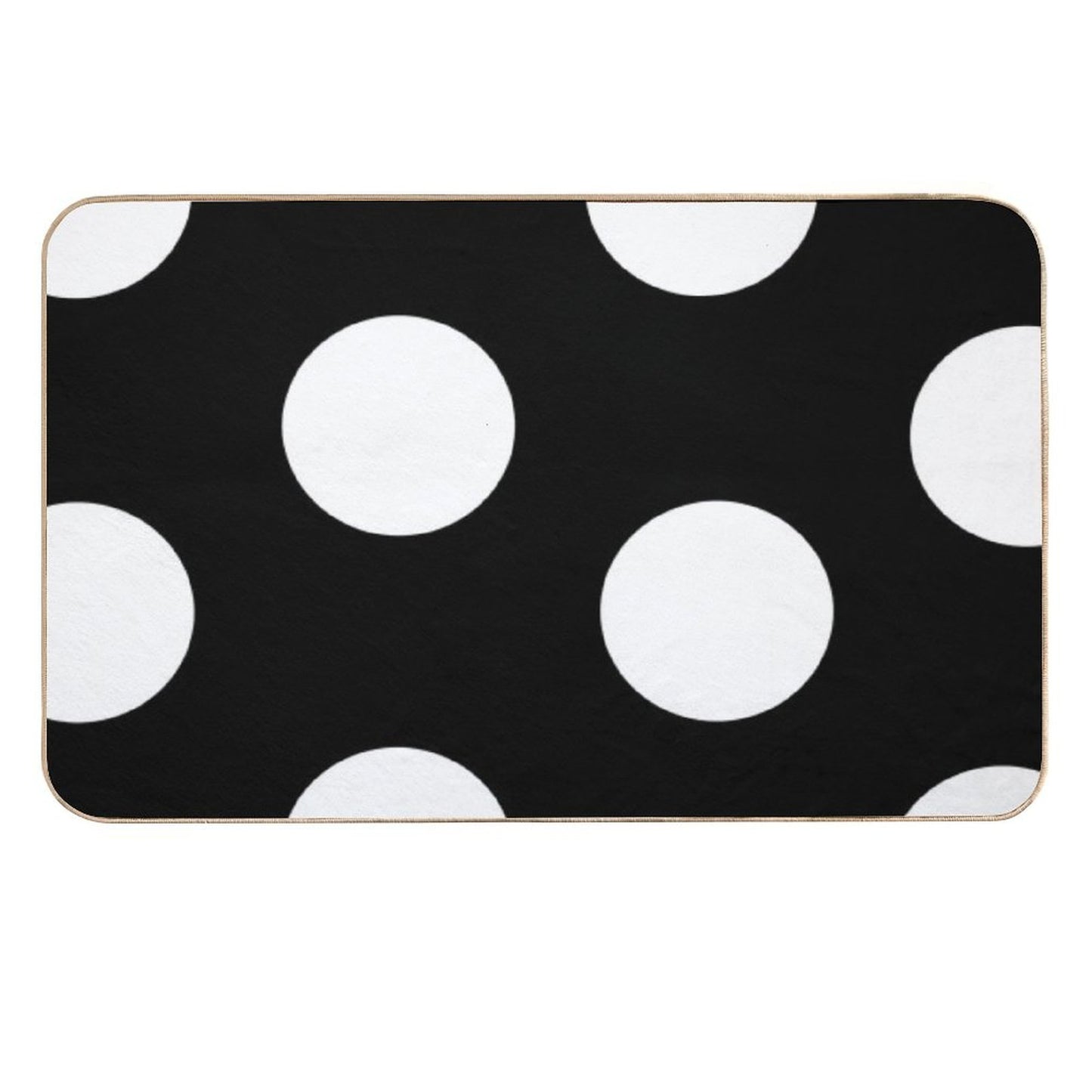 Black And White Polka Dot Design  Absorbent Bath Mat