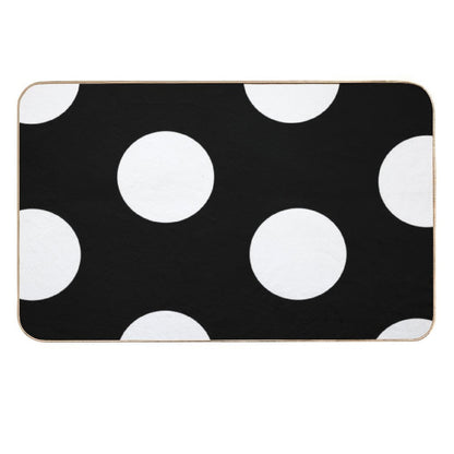 Black And White Polka Dot Design  Absorbent Bath Mat