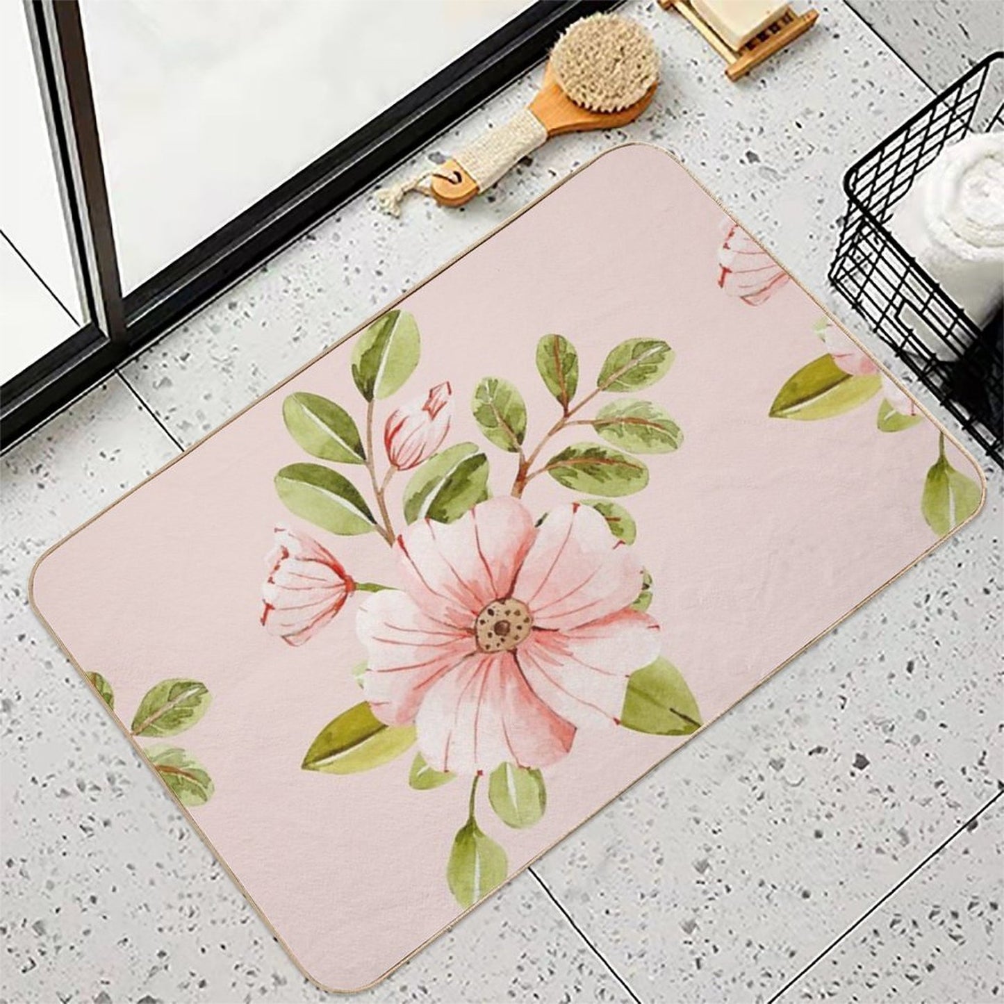 Coquette Floral  Repositionable Bath Mat