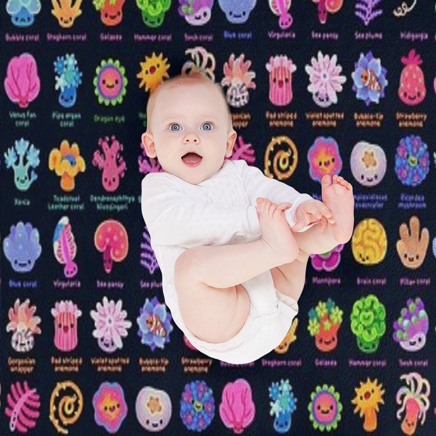 Coral - with Text Eco-conscious Throw Blanket