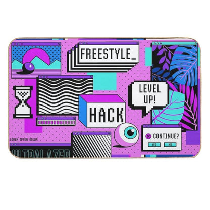 Vintage Vaporwave Background  Odorless Bath Mat