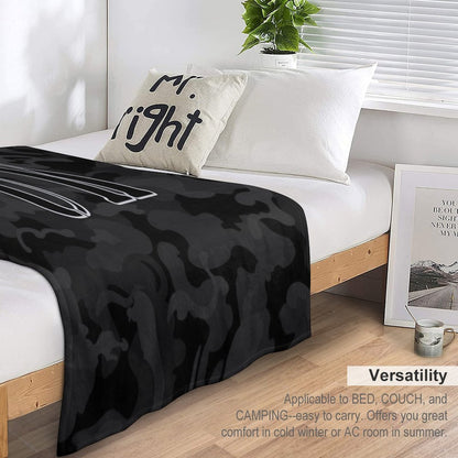 Camo Style - UK Black Camouflage Sustainable Throw Blanket