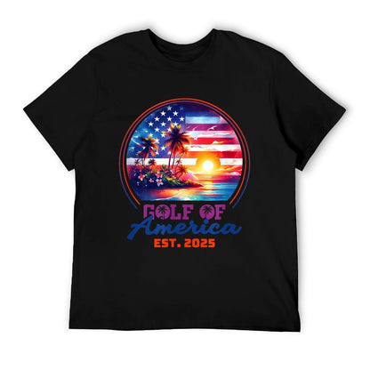 Funny USA America Shirt Gulf Of Us America Est 2025 Polyester Blend T-Shirt