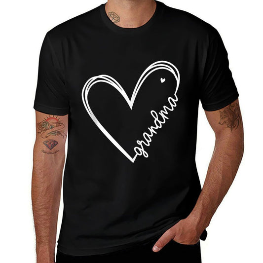 Grandma Heart Women for Christmas Mother's Day Birthdays  Rolled Sleeves T-Shirt