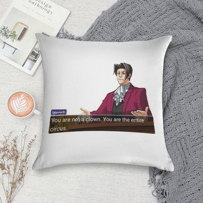 Miles Edgeworth Soft Washable Throw Pillow