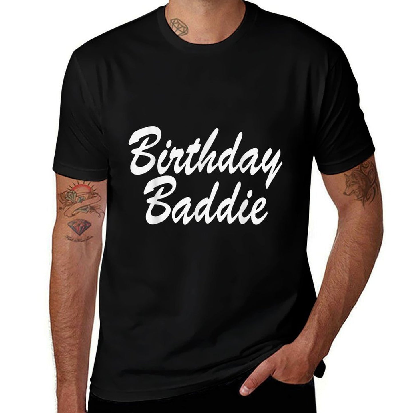 Funny, Birthday Baddie  Slim-fit Cut T-Shirt