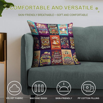 SC Collage Soft High-Density Material Throw Pillow