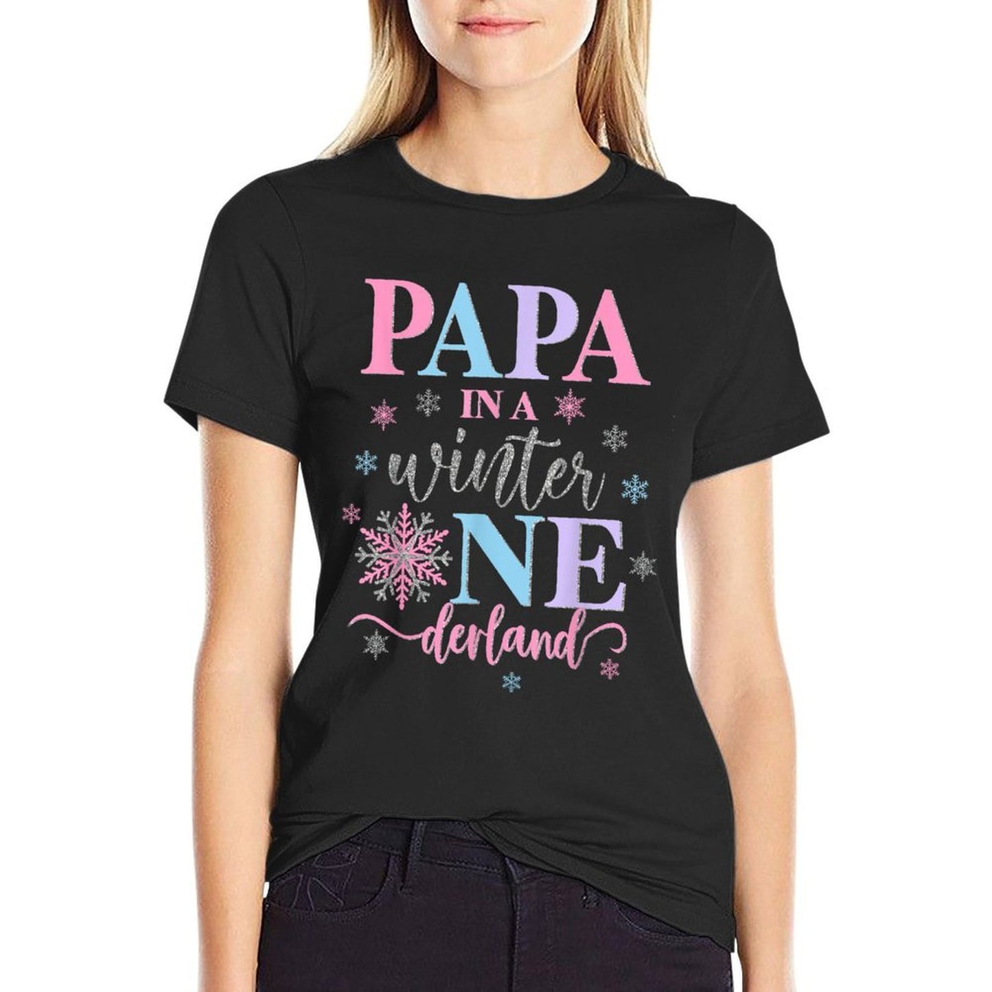 Papa in A Winter Onederland Birthday Girl Sweet Snowflake  Odor-resistant T-Shirt