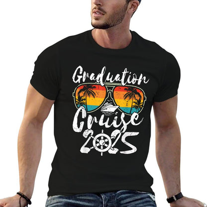 Senior Graduation Trip Cruise 2025 Retro Ship Party Cruise  Fade-proof Color T-Shirt