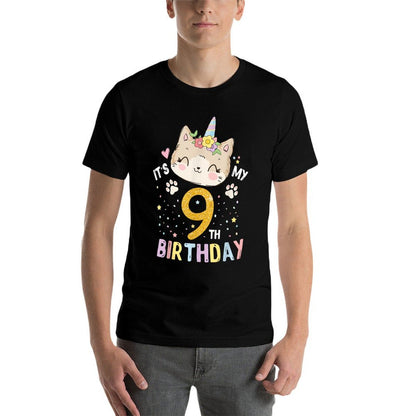 It’s My 9th Birthday Cute Unicorn Cat 9-Year-Old Girl  Odor-resistant T-Shirt