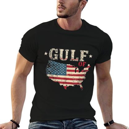 Gulf of USA America Funny USA Flag Vintage Retro Mens Womens Trendy Pattern T-Shirt