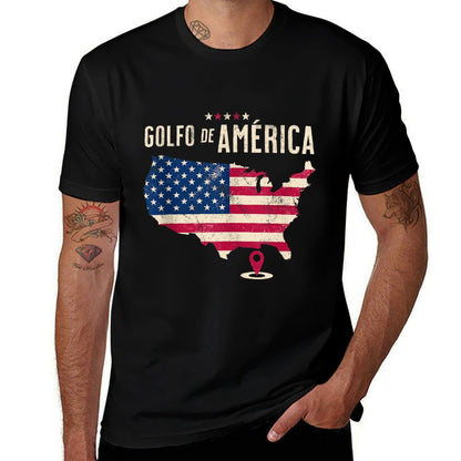Gulf of US America Golfo De America Spanish Language Fade-proof Color T-Shirt