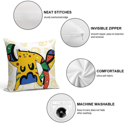 Joan Miro's Cat Soft Ultra-Soft Texture Throw Pillow