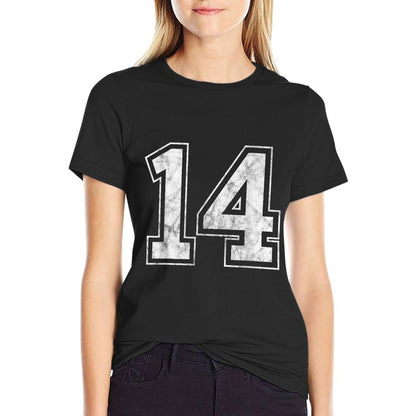 Big Numbers 14 Number - Unisex Adults & Youth, Black, Small Comfortable T-Shirt