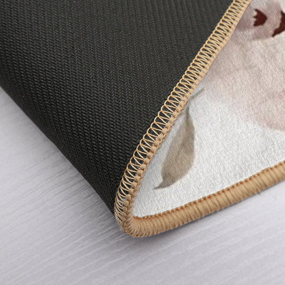 Neutral Watercolor Flower Pattern  Long-Lasting Bath Mat