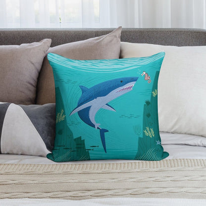 The Shark And The Seahorse Soft Multiple Sizes Throw Pillow