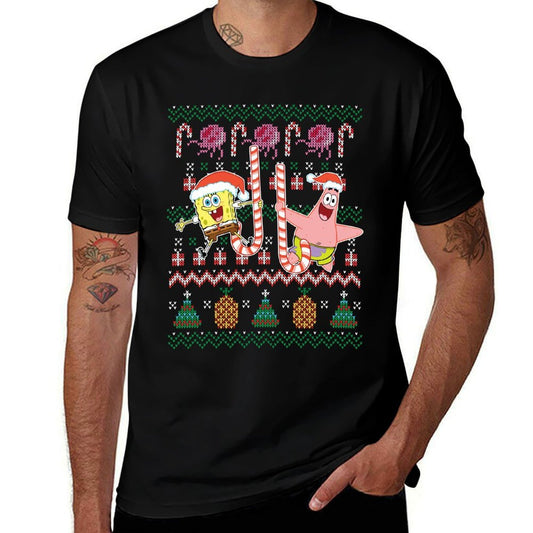 Spongebob And Patrick Star Ugly Xmas Sweater  Relaxed-fit T-Shirt