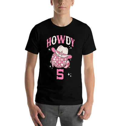Howdy 5 Years Old Cowgirl 5th Birthday Western Girl  Odor-resistant T-Shirt