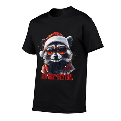Sorta Merry Sorta Feral Raccoon Christmas Humor Design  Classic T-Shirt