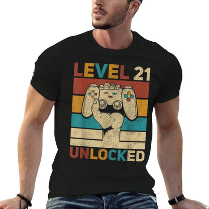 Level 21 Unlocked 21 Year Old Men Bday Outfit 21st Birthday  Versatile T-Shirt