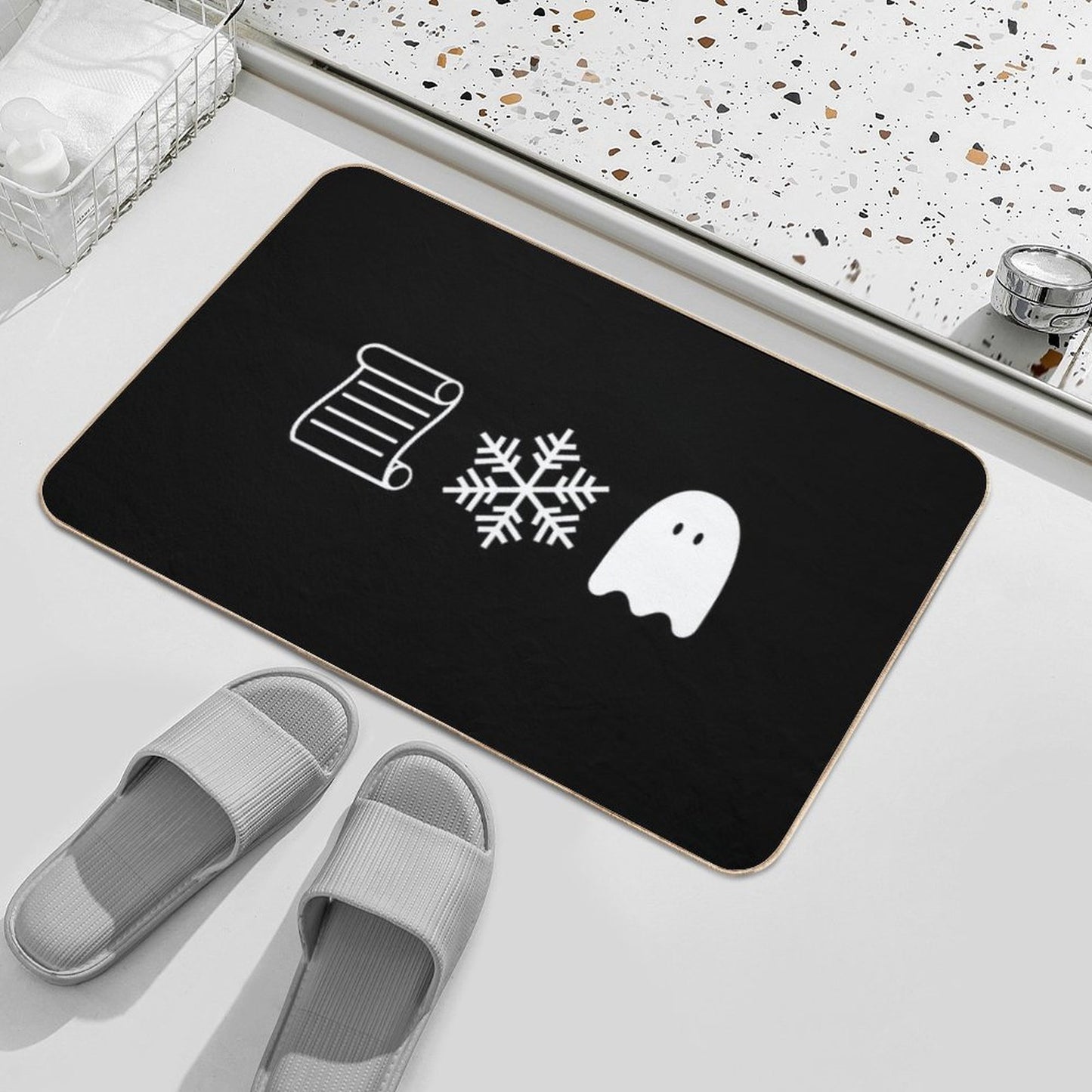 Paper Snow A Ghost  Dirt-Trapping Bath Mat