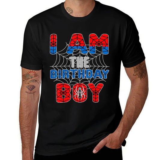 Spider Web Birthday Party I'm The Birthday Boy Trendy Pattern T-Shirt