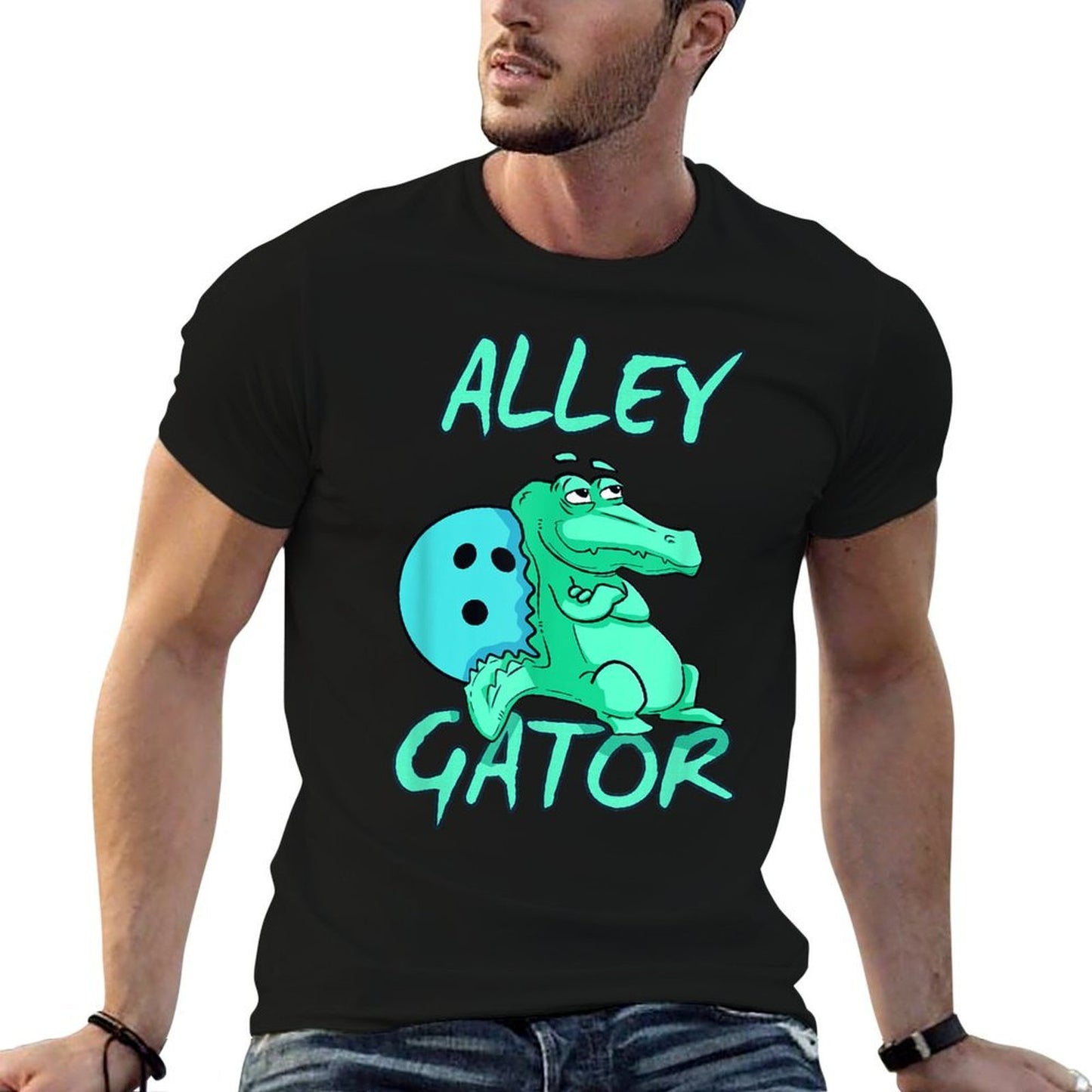 Alley Gator Funny Bowling T  Breathable T-Shirt