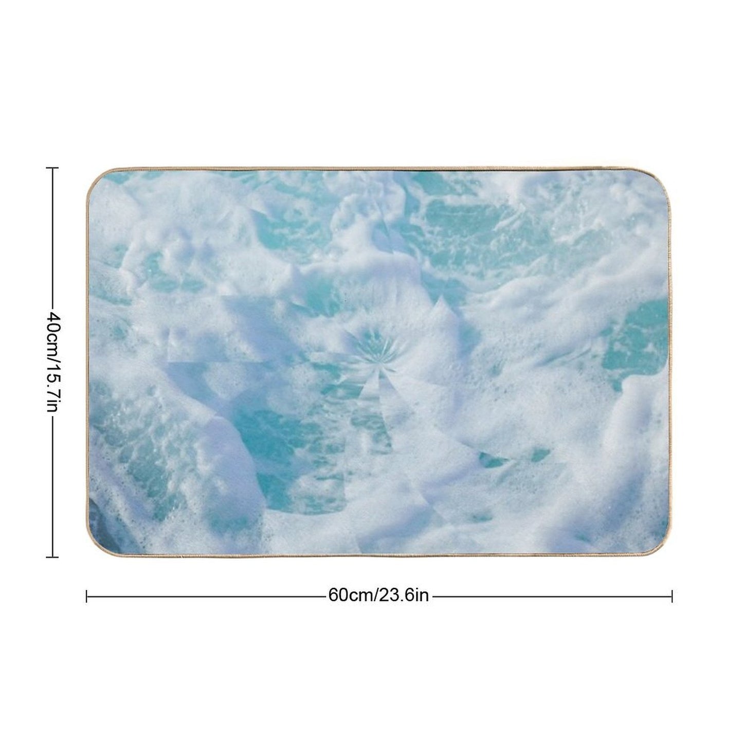 Blue Ocean Waves  Anti-Trip Bath Mat