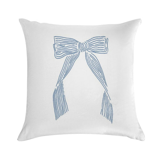 Coastal Granddaughter Vintage Hair Bow Blue Soft Decorative Cover Throw Pillow