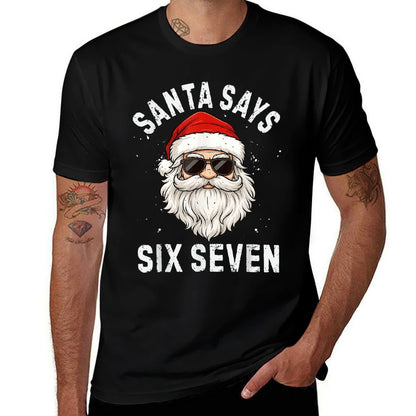 Santa Says Six Seven Meme Xmas 6 7 Christmas Boys Girls  Vintage-inspired T-Shirt
