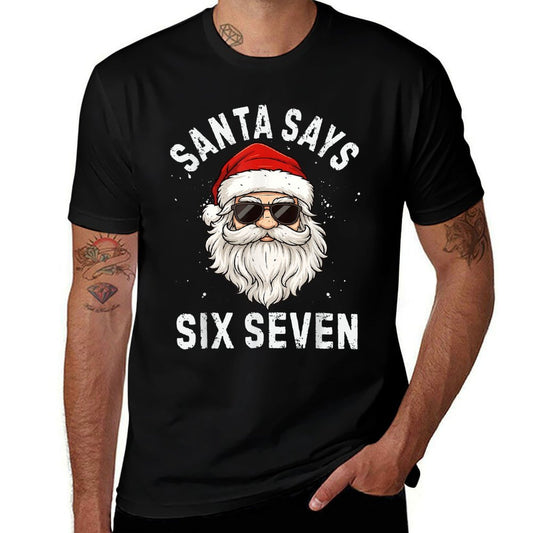 Santa Says Six Seven Meme Xmas 6 7 Christmas Boys Girls  Vintage-inspired T-Shirt