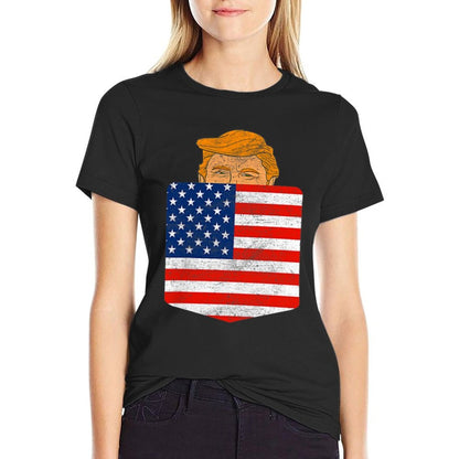 Trump In Your Pocket USA Election Trump For 2024 4th Of July  Oversized Silhouette T-Shirt