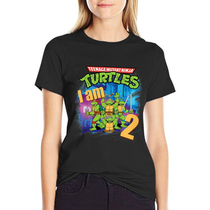 Mademark Xnage Mutant Ninja Turtles - Kids Originalnage Mutant Ninja Turtles Second Birthday 2 2nd  Heathered Texture T-Shirt