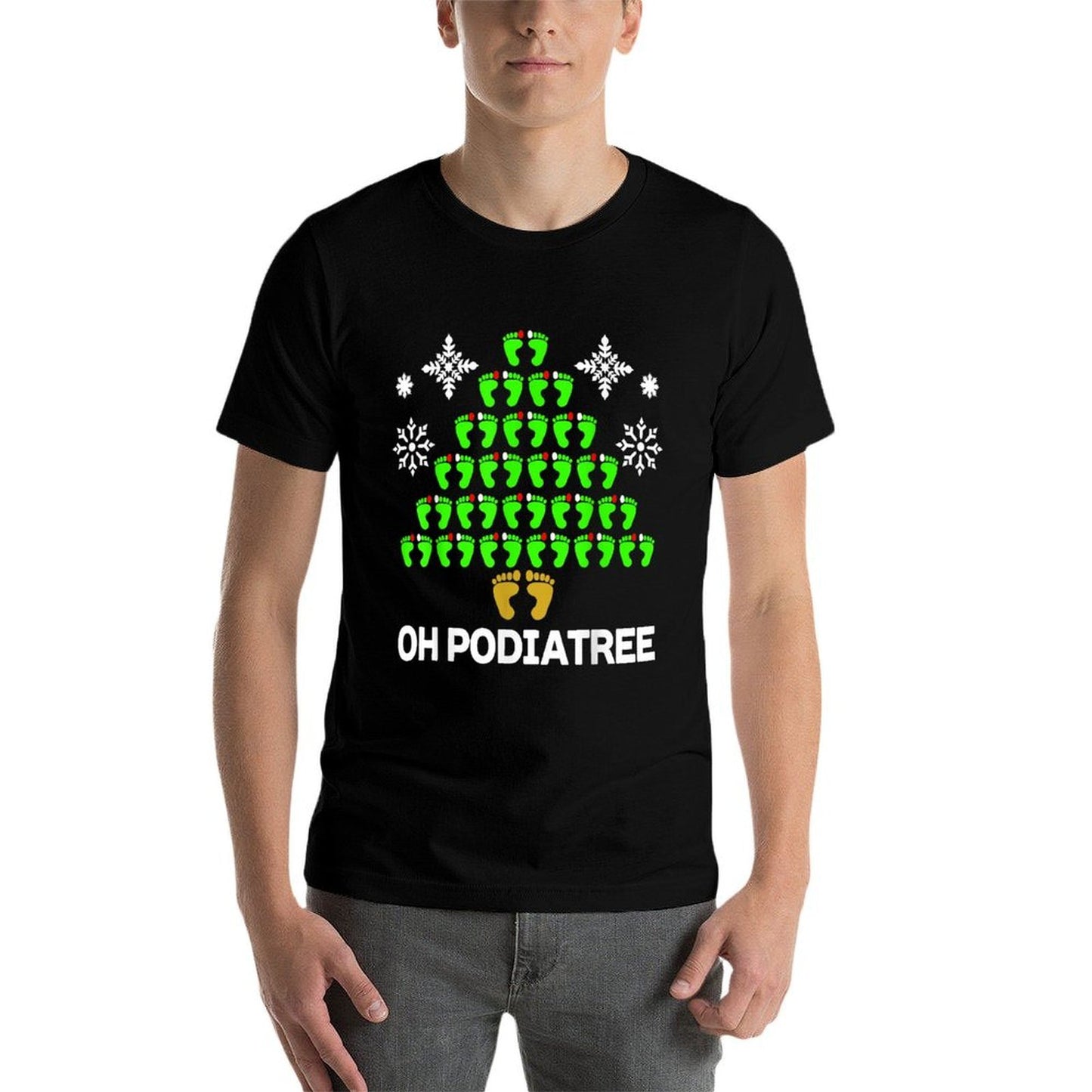 Funny Podiatry Christmas Tree Foot Podiatrist Idea Comfortable T-Shirt