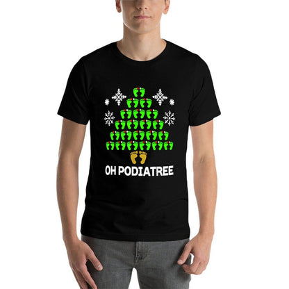 Funny Podiatry Christmas Tree Foot Podiatrist Idea Comfortable T-Shirt