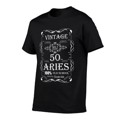 Vintage 50th Birthday - Aries  High-quality Stitching T-Shirt