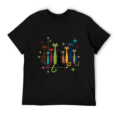 Vintage Retro Mid-Century Modern Look Cats 50s 60s Style Affordable Price T-Shirt