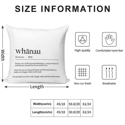 New Zealand Maori Whanau (Family) Definition Soft Short Plush Fabric Throw Pillow