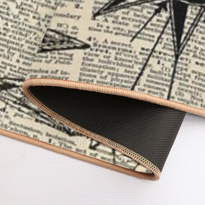 Dark Academia Victorian Steampunk Airship Plane Hot Air Balloon  Absorbent Bath Mat