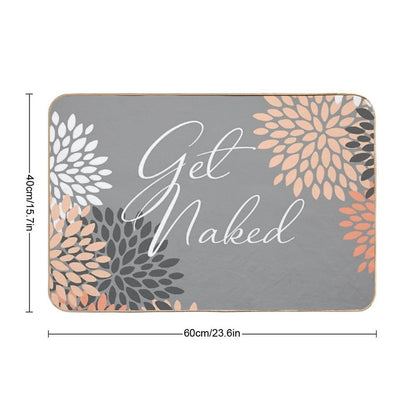 Get Naked - Floral Peach, Gray, White  Multi-Purpose Bath Mat