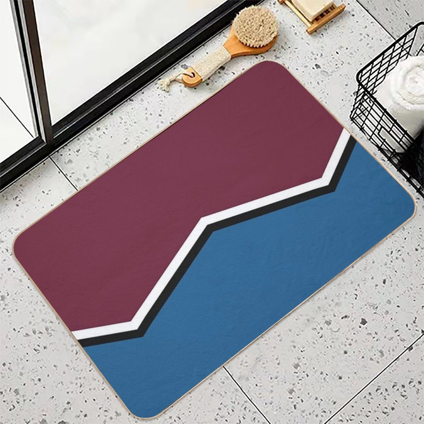 Colorado Avalanche Retro Stripes  Slip-Resistant Bath Mat