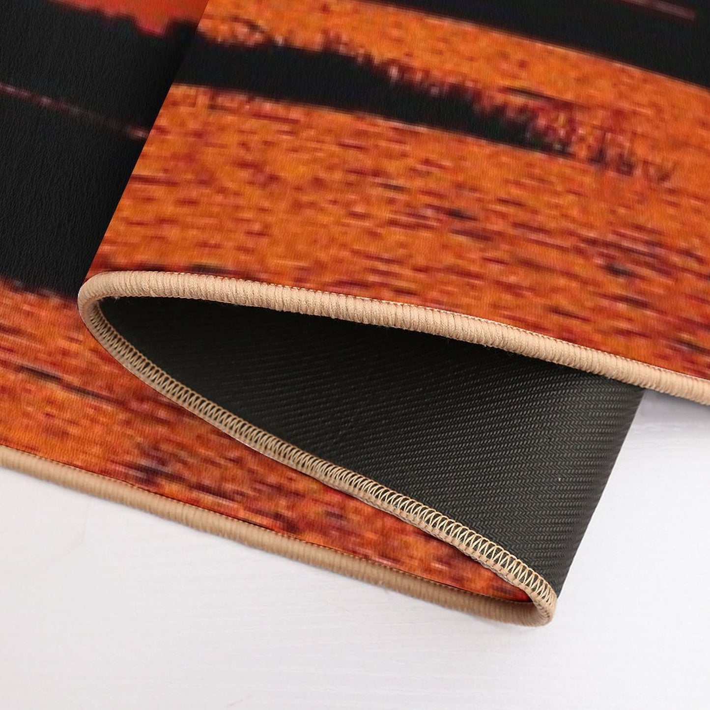 Elephant Silhouette in The Sunset  Anti-Trip Bath Mat