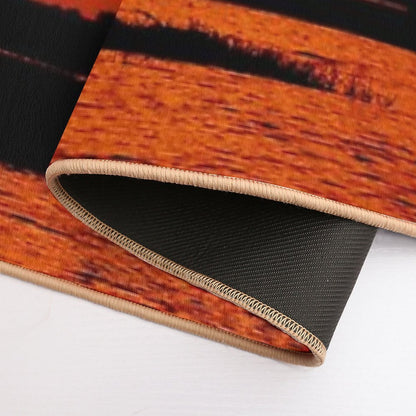 Elephant Silhouette in The Sunset  Anti-Trip Bath Mat