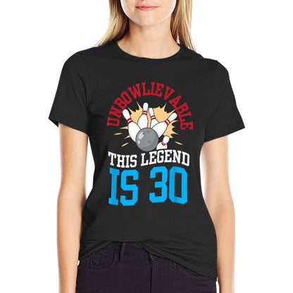 Unbowlievable This Legend Is 30 Bowling 30th Birthday  Oversized Silhouette T-Shirt