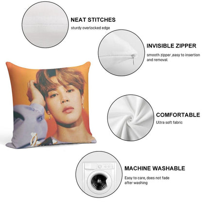 Jimin Soft Shrink-Resistant Throw Pillow