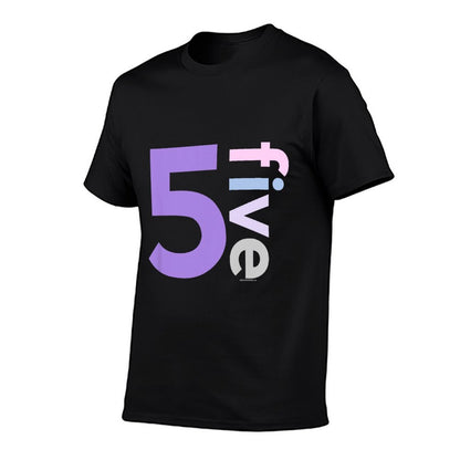 Kids 5th Birthday Girl 5 Five Year Old Party Idea Age 5  Cotton T-Shirt