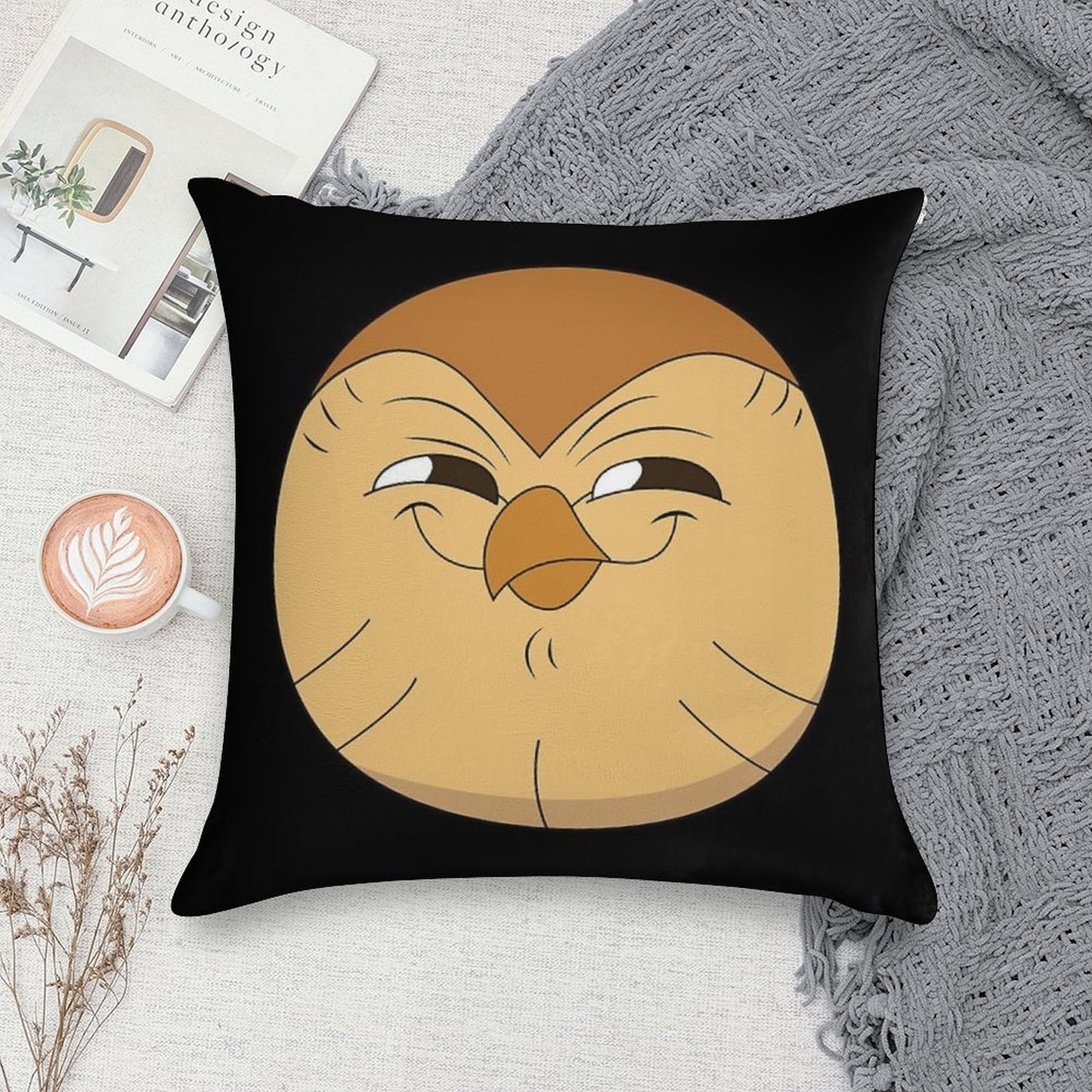 Smiling Hooty The Owl House Soft Ultra-Soft Texture Throw Pillow